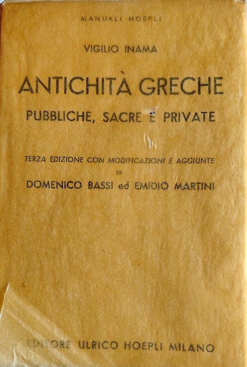 Antichità greche, pubbliche, sacre e private.