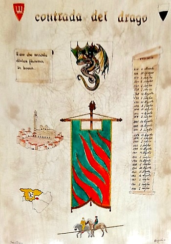 Palio di Siena.  Contrada del drago.