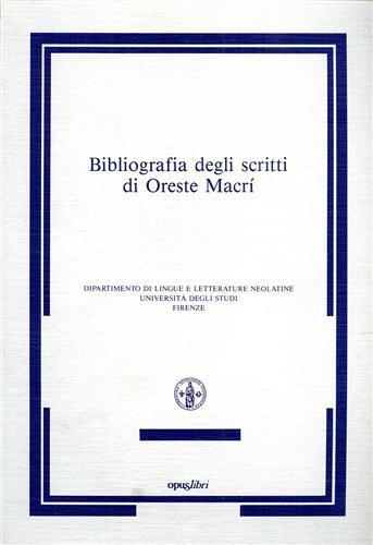 9788881161454-Bibliografia degli scritti di Oreste Macrì.