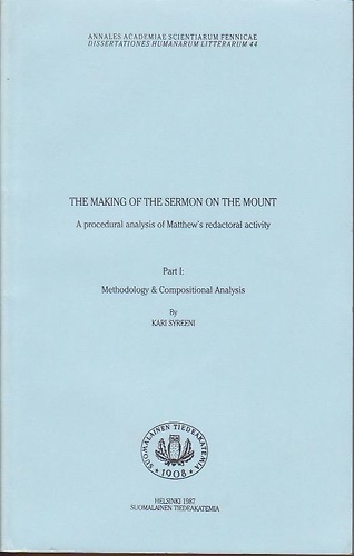9789514105289-The Making of the Sermon on the Mount: A Procedural Analysis of Matthew's Redact