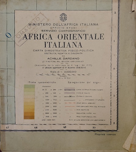 Carta dell'Africa Orientale Italiana.