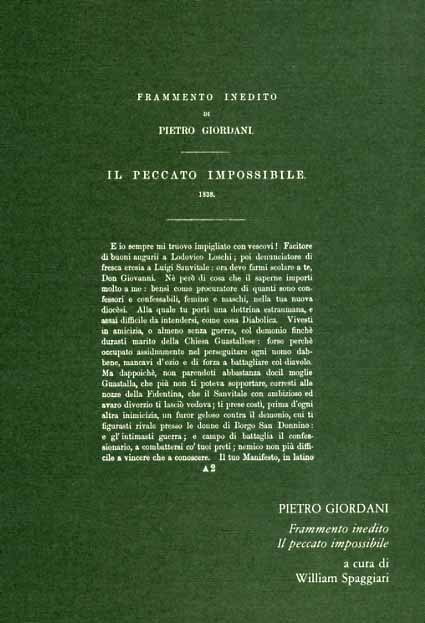 Frammento inedito. Il peccato impossibile 1838.