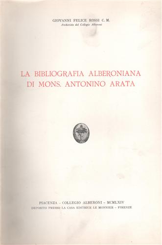 La bibliografia alberoniana di Mons.Antonino Arata.