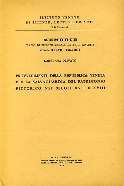 Provvedimenti della Repubblica Veneta per la salvaguardia del patrimonio pittori