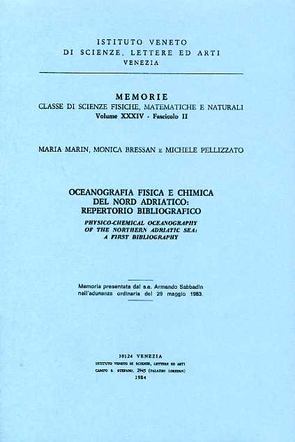 Oceanografia fisica e chimica nel Nord-Adriatico: Repertorio bibliografico.