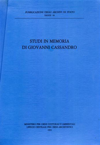 9788871250366-Studi in memoria di Giovanni Cassandro.