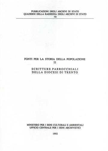 9788871250632-Fonti per la Storia della Popolazione. Vol.II: Scritture parrocchiali della Dioc