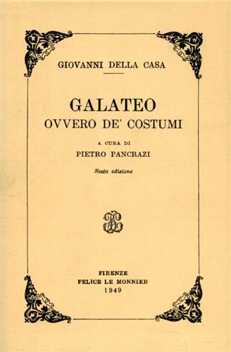 9788800821018-Galateo. Ovvero dei costumi.