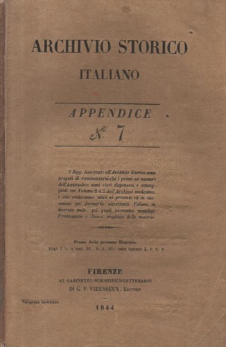 Archivio Storico Italiano. Appendice 7.