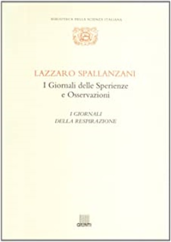 9788809203976-I Giornali delle Sperienze e Osservazioni. I Giornali della respirazione.