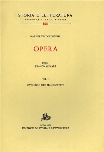 Opera. Milo. Epistule. Tobias.