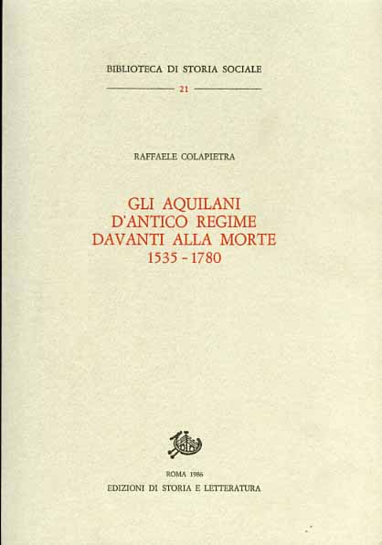 9788884985286-Gli Aquilani d'antico regime davanti alla morte 1535-1780.