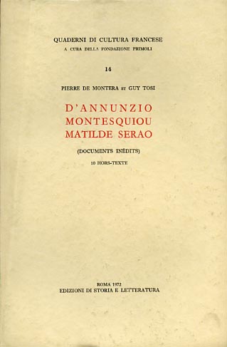 9788884987716-D'Annunzio, Montesquiou, Matilde Serao. (Documents inédits).