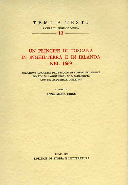 9788884989611-Un Principe di Toscana in Inghilterra e in Irlanda nel 1669. Relazione ufficiale