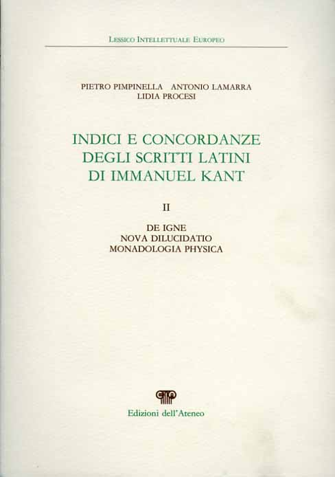 9788822238757-Indici e concordanze degli scritti latini di Immanuel Kant. Vol.II: De igne, Nov