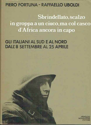 Sbrindellato, scalzo in groppa a un ciuco, ma col casco d'Africa ancora in capo.