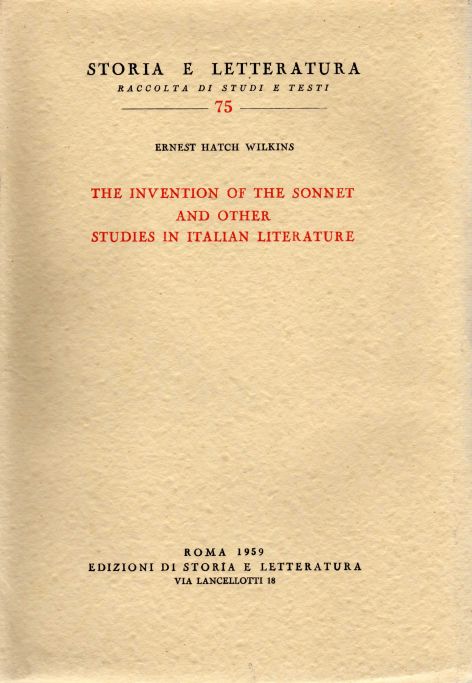 9788884988447-The invention of the Sonnet and other Studies in Italian Literature.