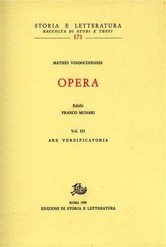 9788884989086-Opera. Vol.III: Ars versificatoria. Glossario. Indici.