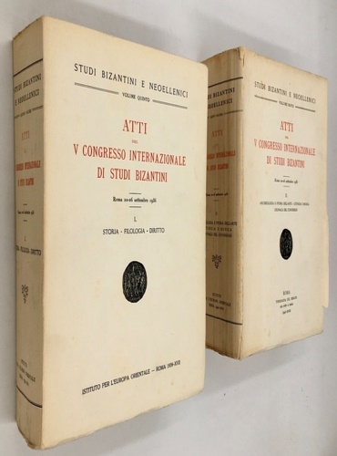 Studi Bizantini. Vol. I: Storia, Filologia, Diritto.  Vol.II: Archeologia e stor