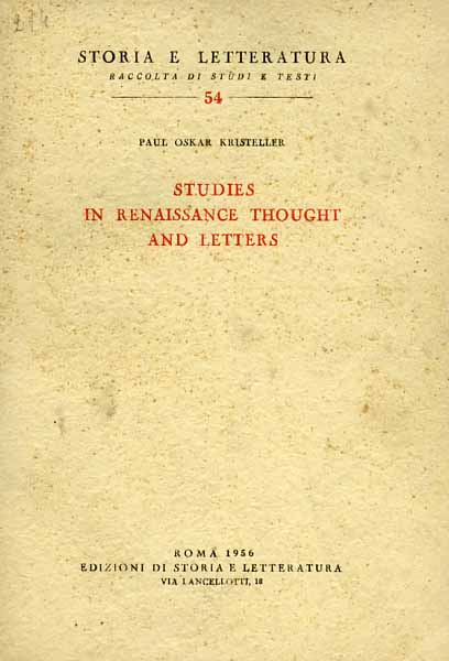 9788884983367-Studies in Renaissance thought and letters. Vol.I.