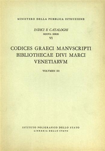 9788824033480-Codices Graeci Manuscripti Bibliothecae Divi Marci Venetiarum.Vol.III: Codices i