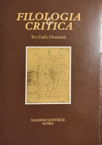 Filologia e critica, Per Carlo Dionisotti.