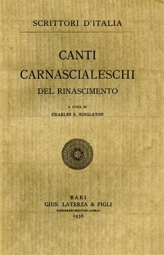 Canti carnascialeschi del Rinascimento.