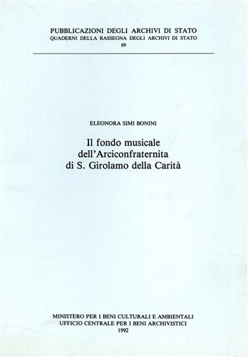 9788885147546-Il Fondo musicale dell'Arciconfraternita di San Girolamo della Carità.