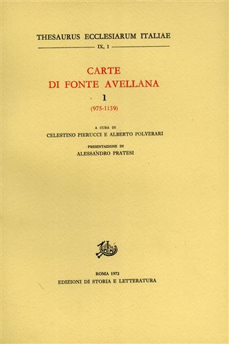 9788884989987-Carte di Fonte Avellana. Vol.I: 975-1139.