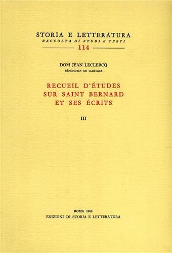 9788884980908-Recueil d'études sur saint Bernard et ses écrits. Vol.III.