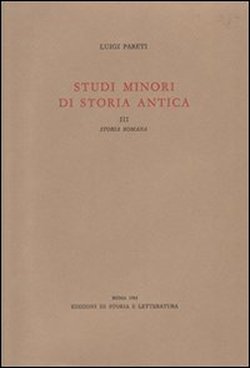 9788884988607-Studi minori di storia antica. Vol.III: Storia romana.
