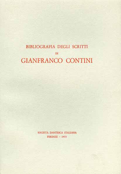 Bibliografia degli scritti di Gianfranco Contini.