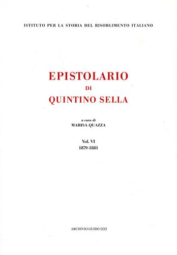 9788888846002-Epistolario di Quintino Sella. vol.VI: 1879-1881.