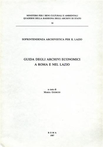 Guida degli Archivi economici a Roma e nel Lazio.