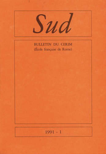 Bulletin du CERIM. 1991,n.1. Sud.