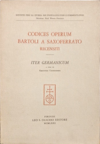 9788822210432-Codices operum Bartoli a Saxoferrato. Recensiti. Iter Germanicum.