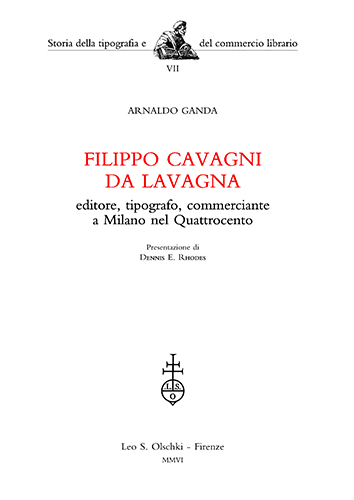 9788822255716-Filippo Cavagni da Lavagna, editore, tipografo, commerciante a Milano nel Quattr