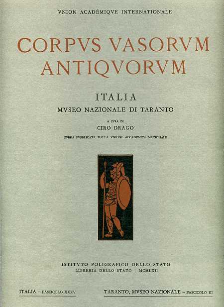 Corpus Vasorum Antiquorum. Museo Nazionale di Taranto. Italia,XXXV,fascicolo III