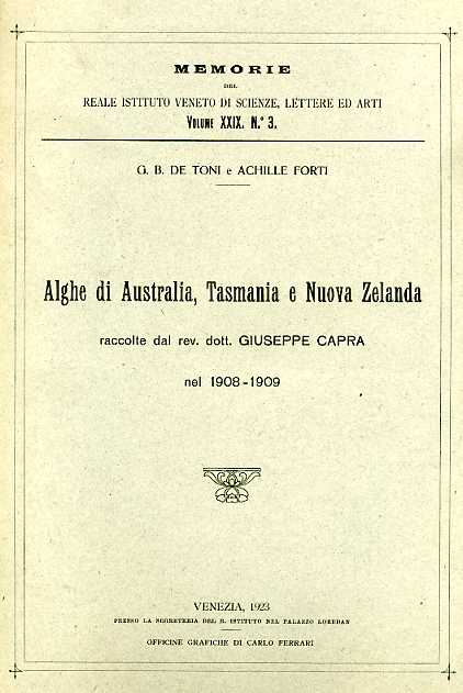 Alghe di Australia, Tasmania e Nuova Zelanda raccolte dal rev.dott.Giuseppe Capr