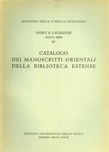 Catalogo dei manoscritti orientali della Biblioteca Estense.