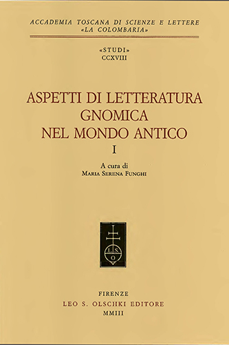 9788822252159-Aspetti di letteratura gnomica nel mondo antico. I.