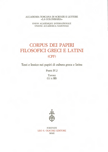 9788822250605-Corpus dei papiri filosofici greci e latini. Testi e lessico nei papiri di cultu