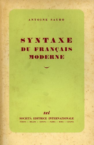 Syntaxe du Français moderne.