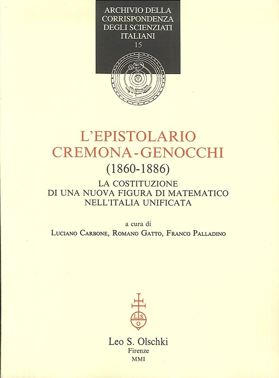9788822250445-L' Epistolario Cremona-Genocchi (1860-1886). La costituzione di una nuova figura